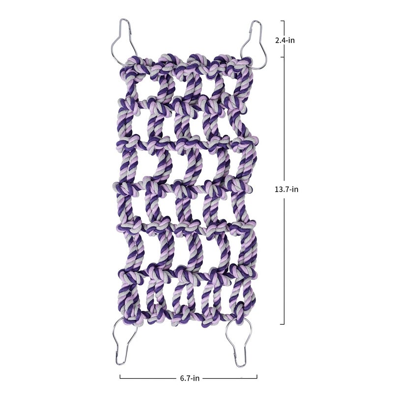 Niteangel Small Animal Activity Toy, Rat and Ferret Cotton Rope Nets (Purple) - Image 5